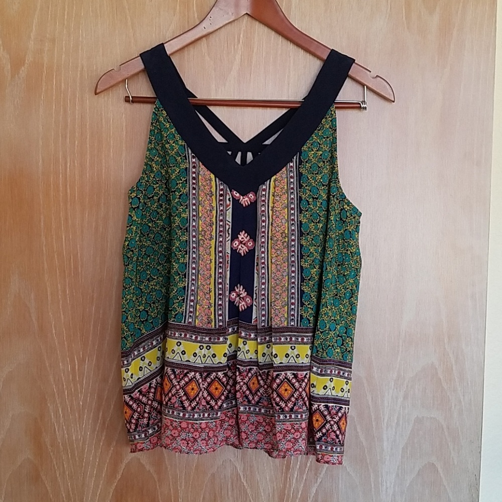 Maeve Green Multicolor Printed Strappy Camisole